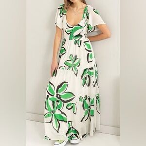 Onetheland tiered floral Maxi dress. Size Large